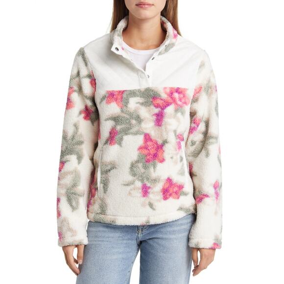 Tommy Bahama Fleece Beachway Blooms 1/4 Snap Pullover Jacket XS NEW $168 - Picture 2 of 8